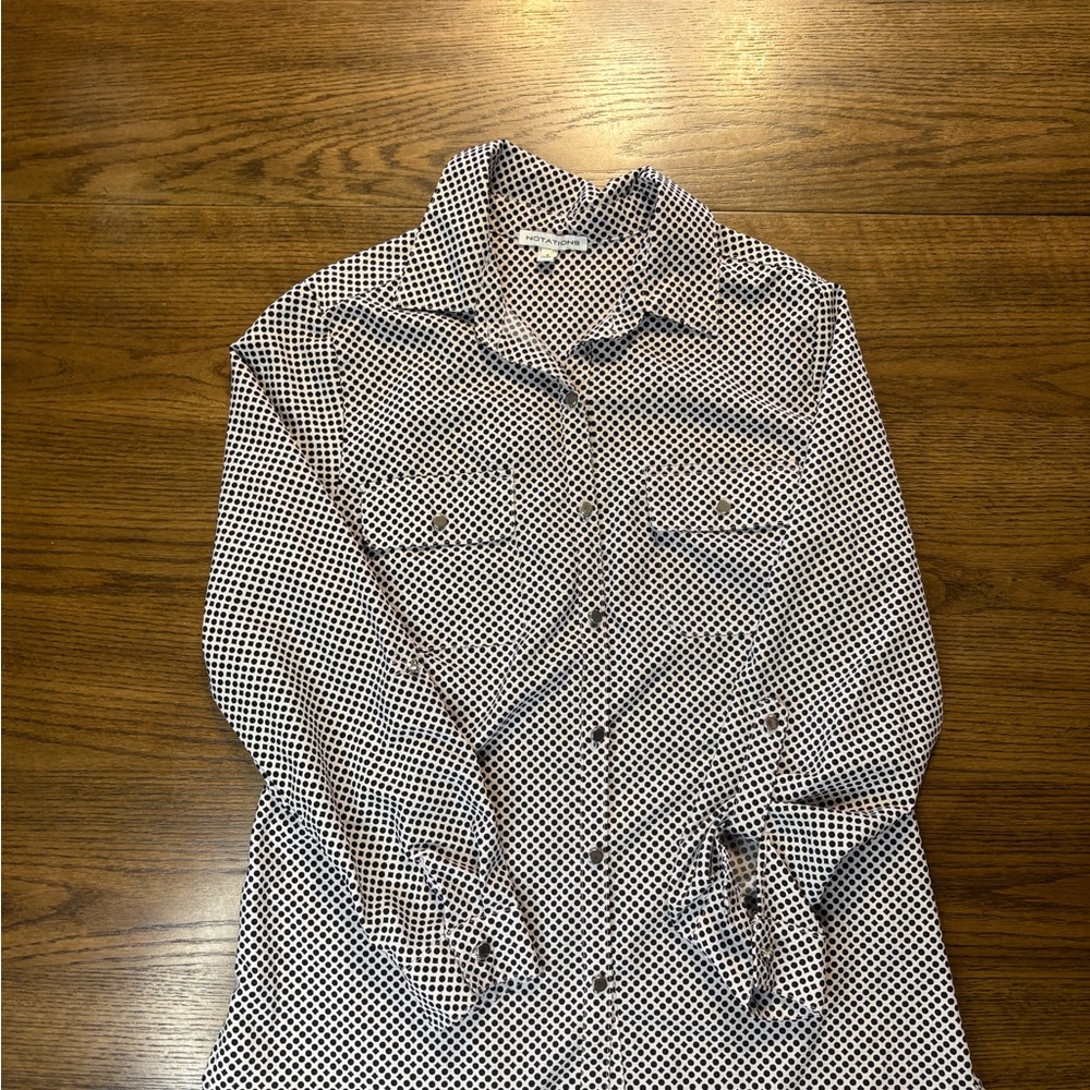Notations Black and White Geometric Men's Shirt